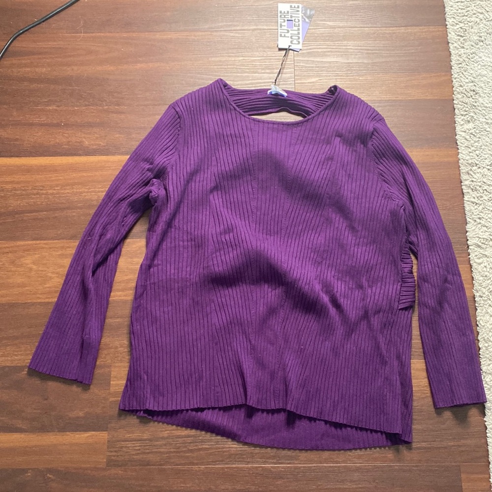 Future Collective, womens, 4X, purple, sweater, NWT